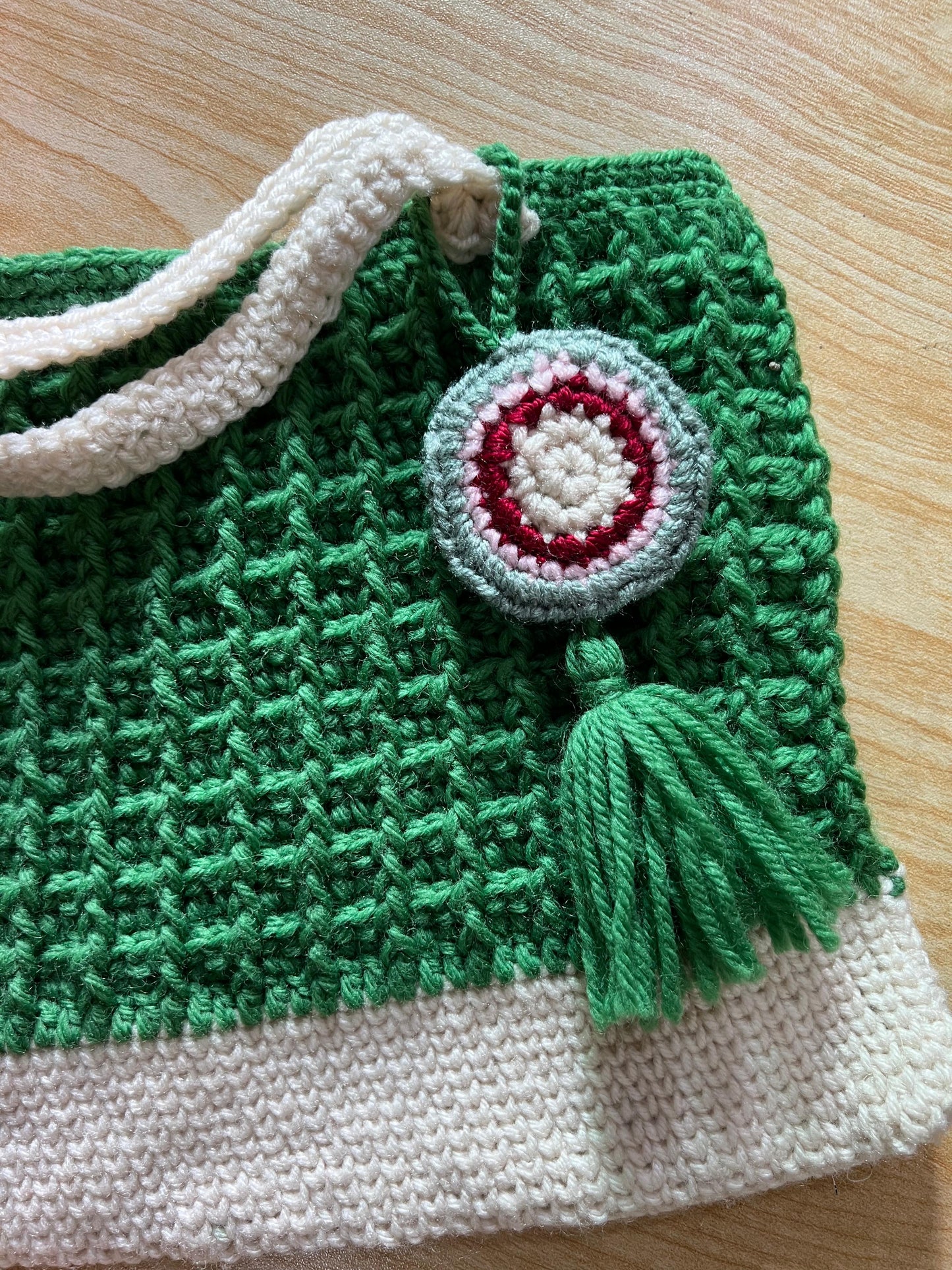 Evergreen Charm Crochet Tote